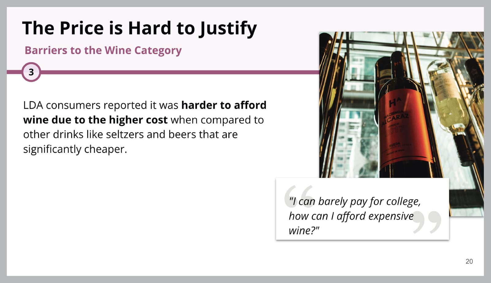 Barriers to the Wine Category, insight slide 1