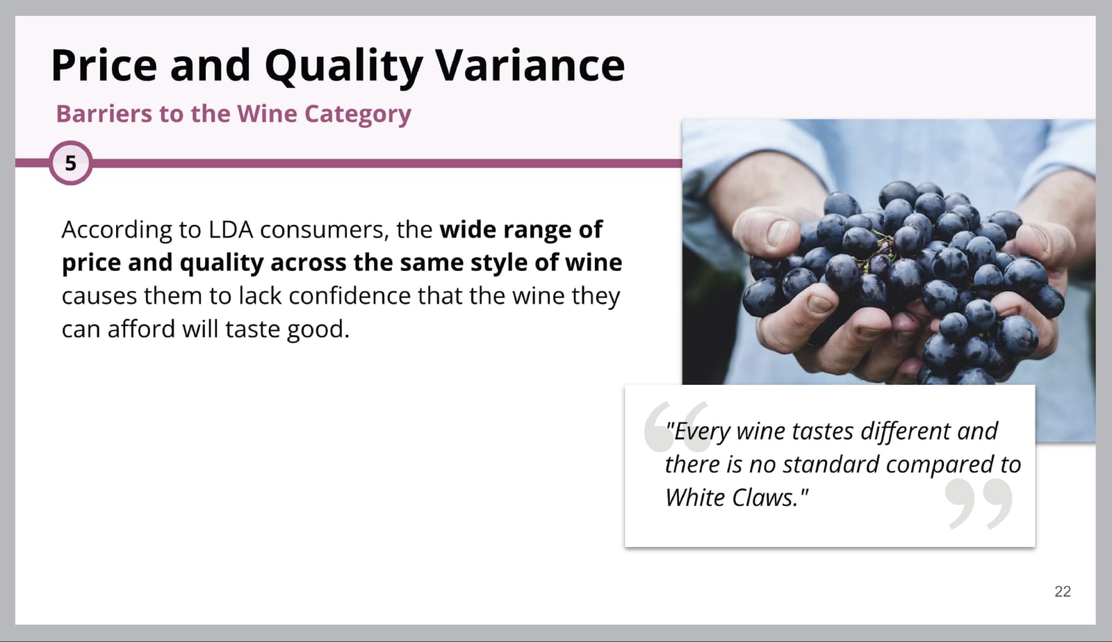 Barriers to the Wine Category, insight slide 2
