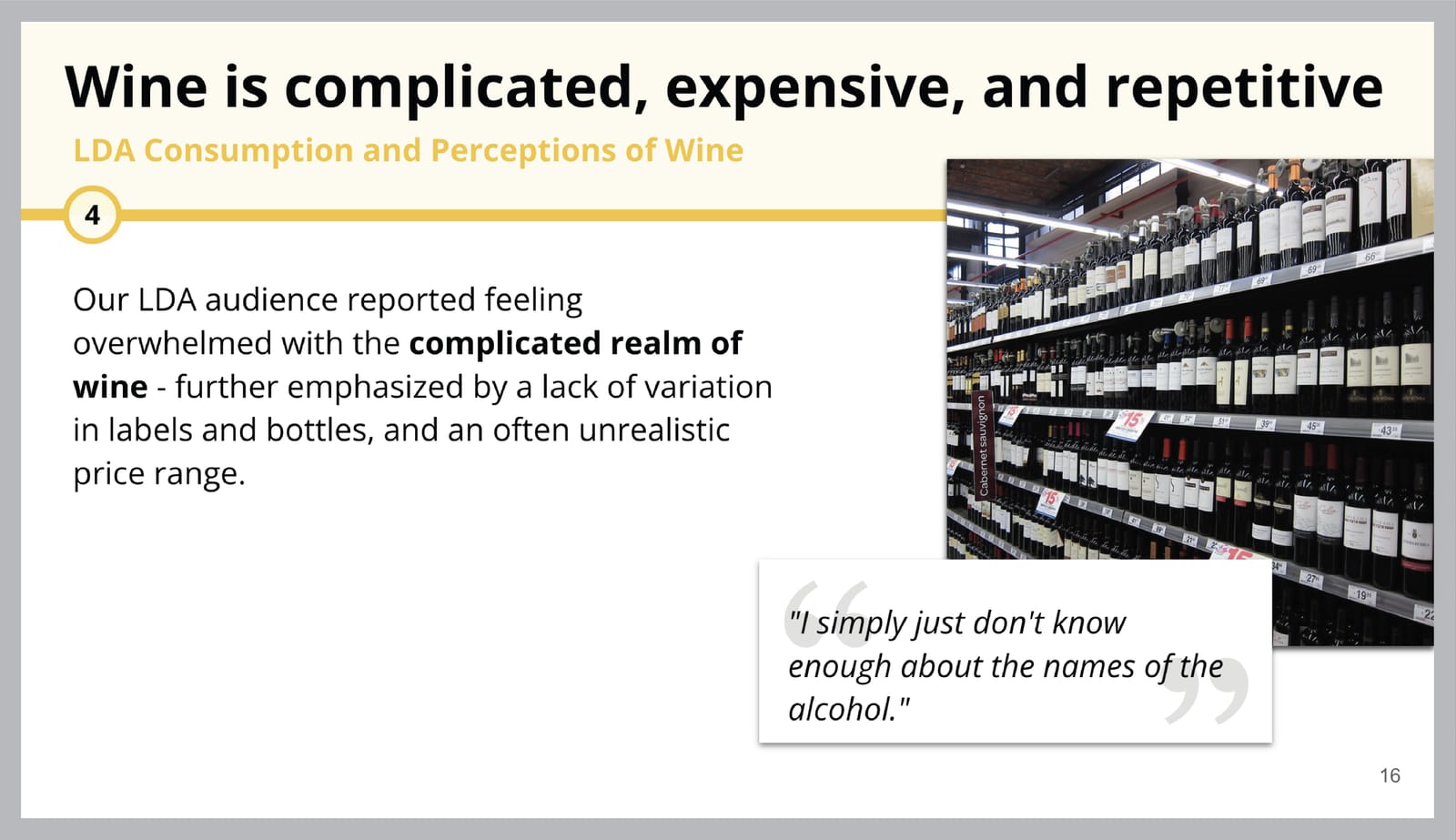 LDA Consumption & Perception of Wine, insight slide 2