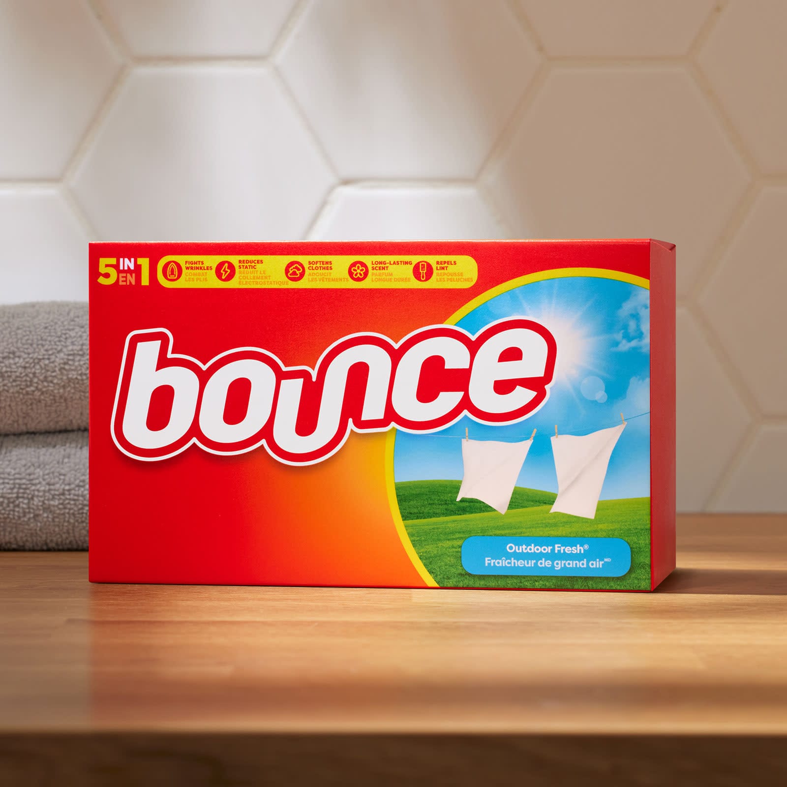 Bounce Outdoor Fresh dryer sheets box