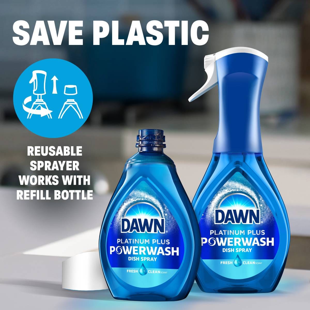 Dawn Powerwash dish spray and refill bottle